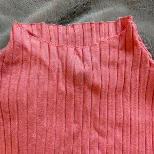 Pink high neck sleeveless top